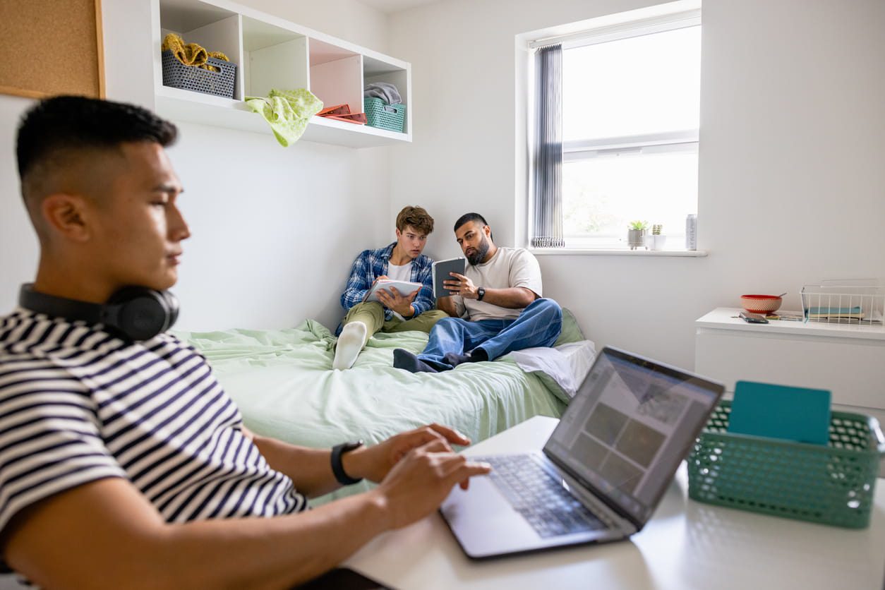 group of students in shared accommodation